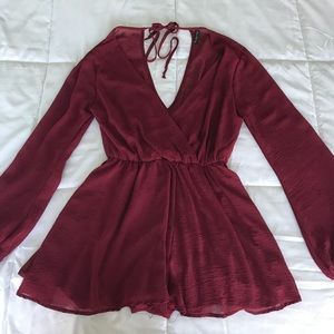 Burgundy Romper